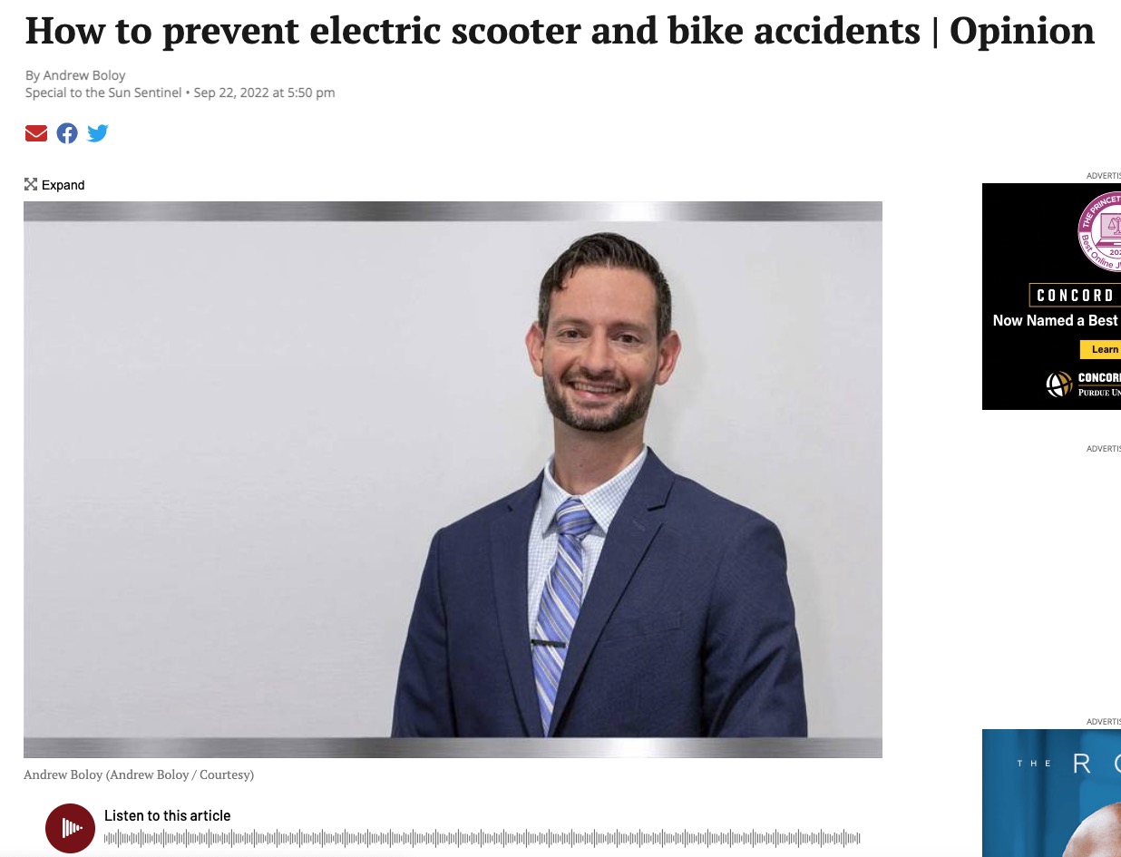 How to prevent electric scooter and bike accidents.